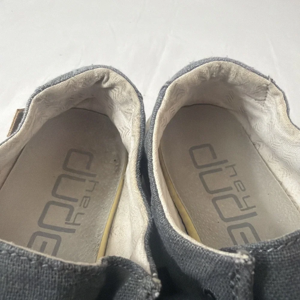 Hey Dude Loafers Women 7 M Wendy Holiday Sparkle Shoes Gray Canvas‎ Lace Slip On - Picture 11 of 16